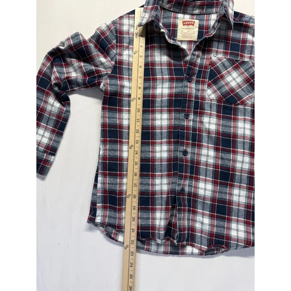 Levi's Flannel Shirt Boys‎ Medium (10-12) Multicolor Plaid Button Up Streetwear